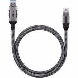 Goobay 70692 adattatore per inversione del genere dei cavi USB A RJ-45 Nero, Argento - Vista aggiuntiva 4