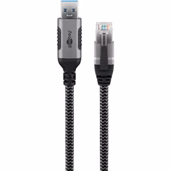 Goobay 70695 adattatore per inversione del genere dei cavi USB A RJ-45 Nero, Argento - Vista aggiuntiva 2