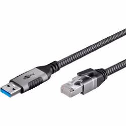 Goobay 70695 adattatore per inversione del genere dei cavi USB A RJ-45 Nero, Argento - Vista aggiuntiva 3