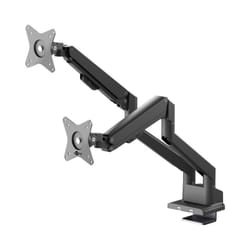 Goobay - Supporto per monitor doppio con molla a gas, nero, per monitor da 17 a 32 pollici (43 - 81 cm), max. 9 kg per monitor, facile montaggio a