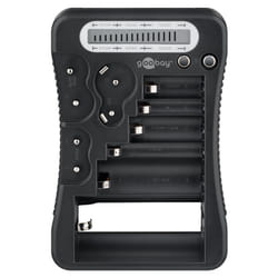 Goobay - Tester per batterie con display lcd, per batterie standard, foto e pile a bottone convenzionali.