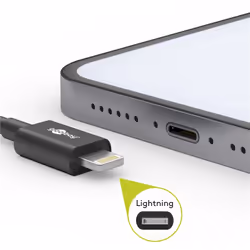 Goobay 72904 cavo Lightning 0,5 m Nero - Vista aggiuntiva 4
