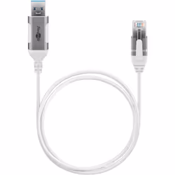 Goobay 74379 adattatore per inversione del genere dei cavi USB 3.0 type A RJ45 Bianco - Vista aggiuntiva 4