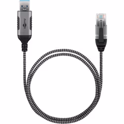 Goobay 74396 adattatore per inversione del genere dei cavi USB 3.0 type A RJ45 Nero, Argento - Vista aggiuntiva 4