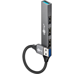 Goobay 74456 hub di interfaccia USB 2.0 Type-A 5000 Mbit/s Grigio chiaro