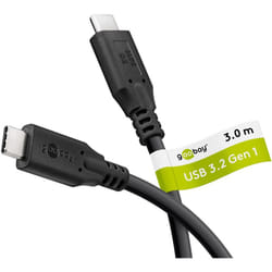 Goobay 74729 cavo USB USB 3.2 Gen 1 (3.1 Gen 1) 3 m USB C Nero