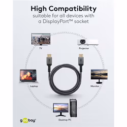 Goobay 75679 cavo DisplayPort 1 m Nero - Vista aggiuntiva 4