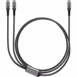 Goobay 75739 cavo USB 1,5 m USB C 2 x USB C Nero, Grigio