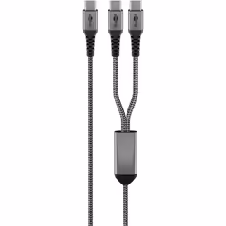 Goobay 75739 cavo USB 1,5 m USB C 2 x USB C Nero, Grigio