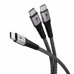 Goobay 75739 cavo USB 1,5 m USB C 2 x USB C Nero, Grigio - Vista aggiuntiva 4