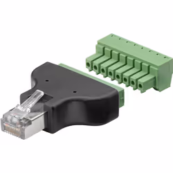 Goobay 76736, Terminal Block 8-pin, RJ-45 (8P8C), Nero