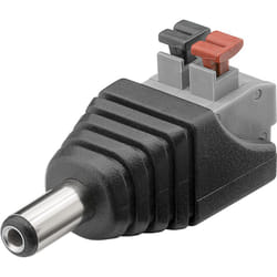 Goobay 76748 adattatore per inversione del genere dei cavi Terminal Block 2-pin DC (5.50 x 2.10 mm) Nero
