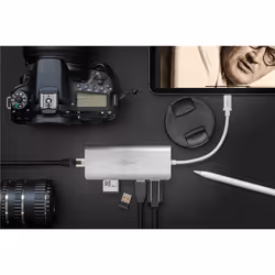 Goobay 76788 replicatore di porte e docking station per laptop USB tipo-C Argento - Vista aggiuntiva 8
