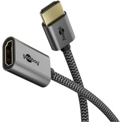 Goobay 79145 cavo HDMI 0,1 m HDMI tipo A (Standard) Nero, Argento