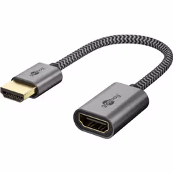 Goobay 79145 cavo HDMI 0,1 m HDMI tipo A (Standard) Nero, Argento - Vista aggiuntiva 2