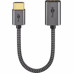 Goobay 79145 cavo HDMI 0,1 m HDMI tipo A (Standard) Nero, Argento - Vista aggiuntiva 3