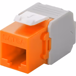 Goobay 90690, Piatto, Arancione, RJ-45, LSA, Femmina, 22/26