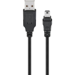 Goobay 93229 cavo USB USB 2.0 0,3 m USB A Mini-USB B Nero