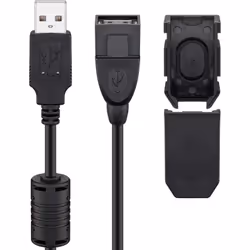 Goobay 93284, 2 m, USB A, USB A, USB 2.0, Maschio/Femmina, Nero