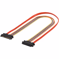 Goobay 93945, 0,3 m, SATA III, SATA 7-pin + 15-pin, SATA 7-pin + 15-pin, Maschio/Femmina, Nero, Arancione, Rosso, Giallo