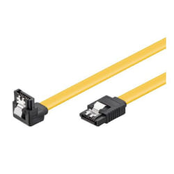 Goobay CAK SATA 600-010 90° CLIP 0.1m cavo SATA 0,1 m SATA 7-pin Nero, Giallo