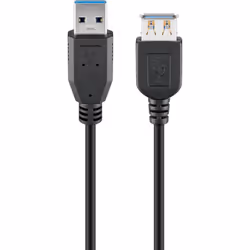 Goobay 93999, 3 m, USB A, USB A, USB 3.2 Gen 1 (3.1 Gen 1), Maschio/Femmina, Nero