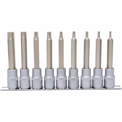 KS Tools 911.1520, Set di bussole, 1/2", 9 testina/e, Acciaio al cromo vanadio, DIN 3120, ISO 1174, 1,24 kg