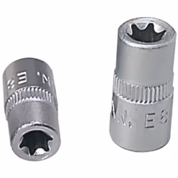 Torx profilo E Attacco quadro femmina a norma DIN 3120 / ISO 1174 con sede per sfera di tenuta Per utilizzo manuale Cromata o ...