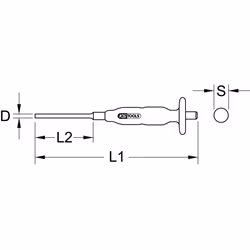 KS Tools 156.0002 punteruolo, set per unghie & punzonatrice Bulino