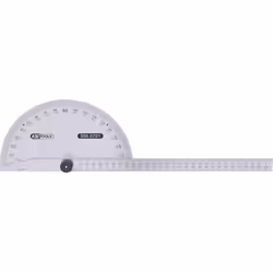 Ideale per la misurazione di angoli 0 - 180° Semicircolare Con vite di fermo Doppia graduazione Con 2 scale con suddivisione  ...