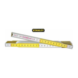 Doppiometro metro in legno di faggio bianco giallo stanley professionale