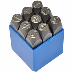 Carattere a norma DIN 1451 Numeri da 0 a 9 Per stampigliare materiali con resistenza fino a 100 kp / mm² Gambo quadro Altezza ...