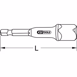 KS Tools 514.1135 asta, manico e adattatore per strumenti manuali Acciaio 72 mm