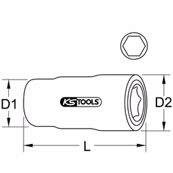 KS Tools 117.1210 bussola e set di bussole Presa elettrica - Vista aggiuntiva 4