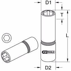 KS Tools 917.1430-E bussola e set di bussole Presa elettrica - Vista aggiuntiva 2
