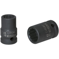 3/8' Bussola poligonale p.avvitatori ad impulsi,corta,18mm