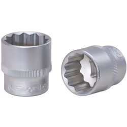 Poligonale Profilo FlankTraction A norma DIN 3124 / ISO 2725 Quadro femmina a norma DIN 3120 / ISO 1174 con sede per sfera di ...