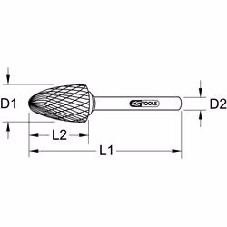 KS Tools 515.3263 sbavatore rotante Metallo Ovale Ghisa, Plastica 1 pz