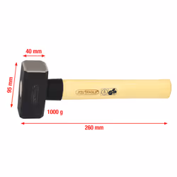 KS Tools 142.5100, Mazzuolo, Acciaio, Legno, 26 cm, 1,1 kg, 1 kg