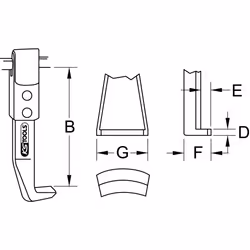 KS Tools 615.1102 Gamba estrattore Argento 1 pz