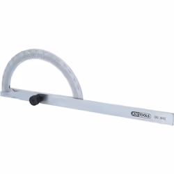 Ideale per la misurazione di angoli 0 - 180° Arco semicircolare aperto Con vite di fermo Suddivisione in gradi 1° Scala con c ...