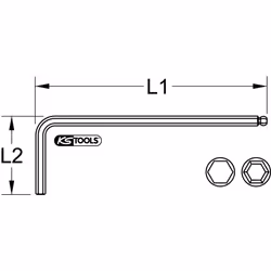 KS Tools 151.3019 Chiave esagonale a L Metrico 1 pz