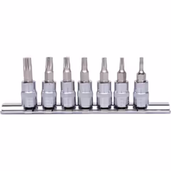 KS Tools 918.1558, 7 pz, Torcia, T10, T15, T20, T25, T27, T30, T40, Acciaio al cromo vanadio, 160 g