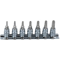 1/4' Serie di bussole p.viti Torx c.foro chrome 7 pzTB10-TB40