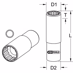 KS Tools 917.3974 bussola e set di bussole Presa elettrica