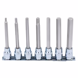 KS Tools 918.3960, Set di bussole, 3/8", Metrico, 7 testina/e, Acciaio al cromo vanadio, DIN 3120, ISO 1174, DIN 7422
