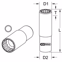 KS Tools 917.1263 bussola e set di bussole Presa elettrica