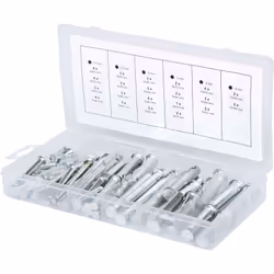 Perni con foro per coppiglie 2,5 - 3 - 4 mm. In cassetta di plastica Pezzi in set 60 Peso del tessuto 1050 Imballaggio Kunsts ...