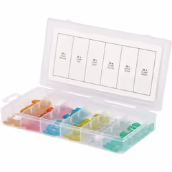 ai sensi di ISO 8820-3 Fusibili con codifica colore per ampère In cassetta di plastica Standard ISO 8820-3 Pezzi in set 120 P ...