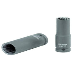 Ks Tools 515.0955 Bussola poligonale 1/2' per avvitatori ad impulsi, lunga, 22 mm